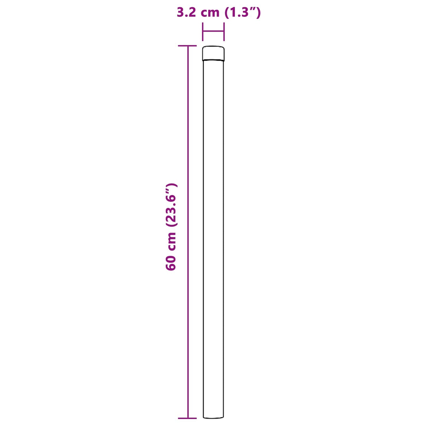 Fence Post 2 pcs Silver 60 cm Powder-coated steel