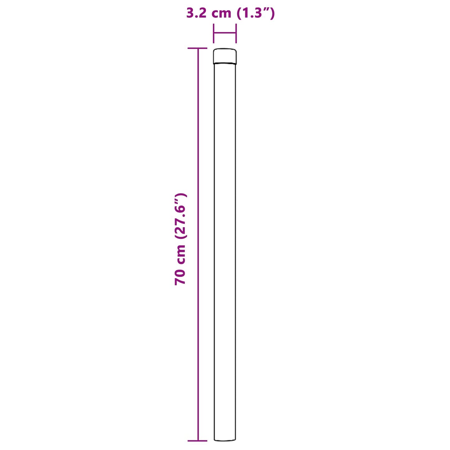 Fence Post 2 pcs Silver 70 cm Powder-coated steel
