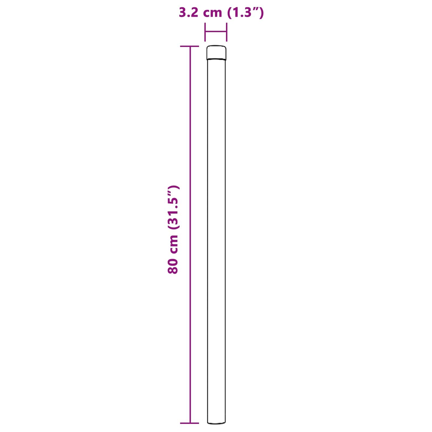Fence Post 2 pcs Silver 80 cm Powder-coated steel