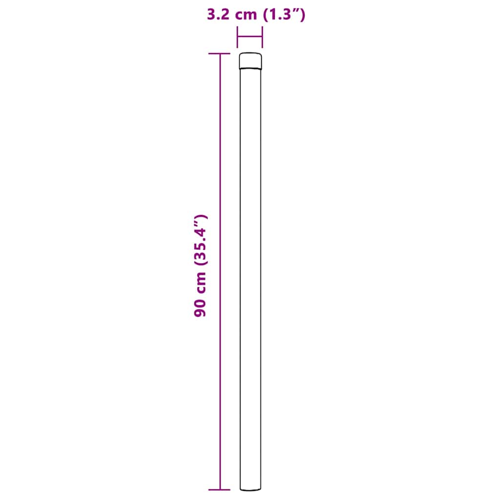 Fence Post 2 pcs Silver 90 cm Powder-coated steel