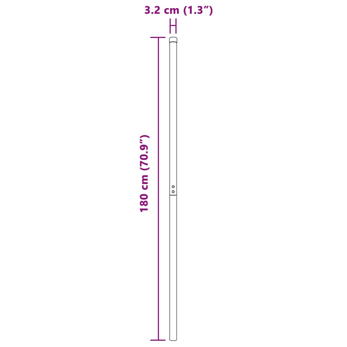 Fence Post 2 pcs Silver Powder-coated steel