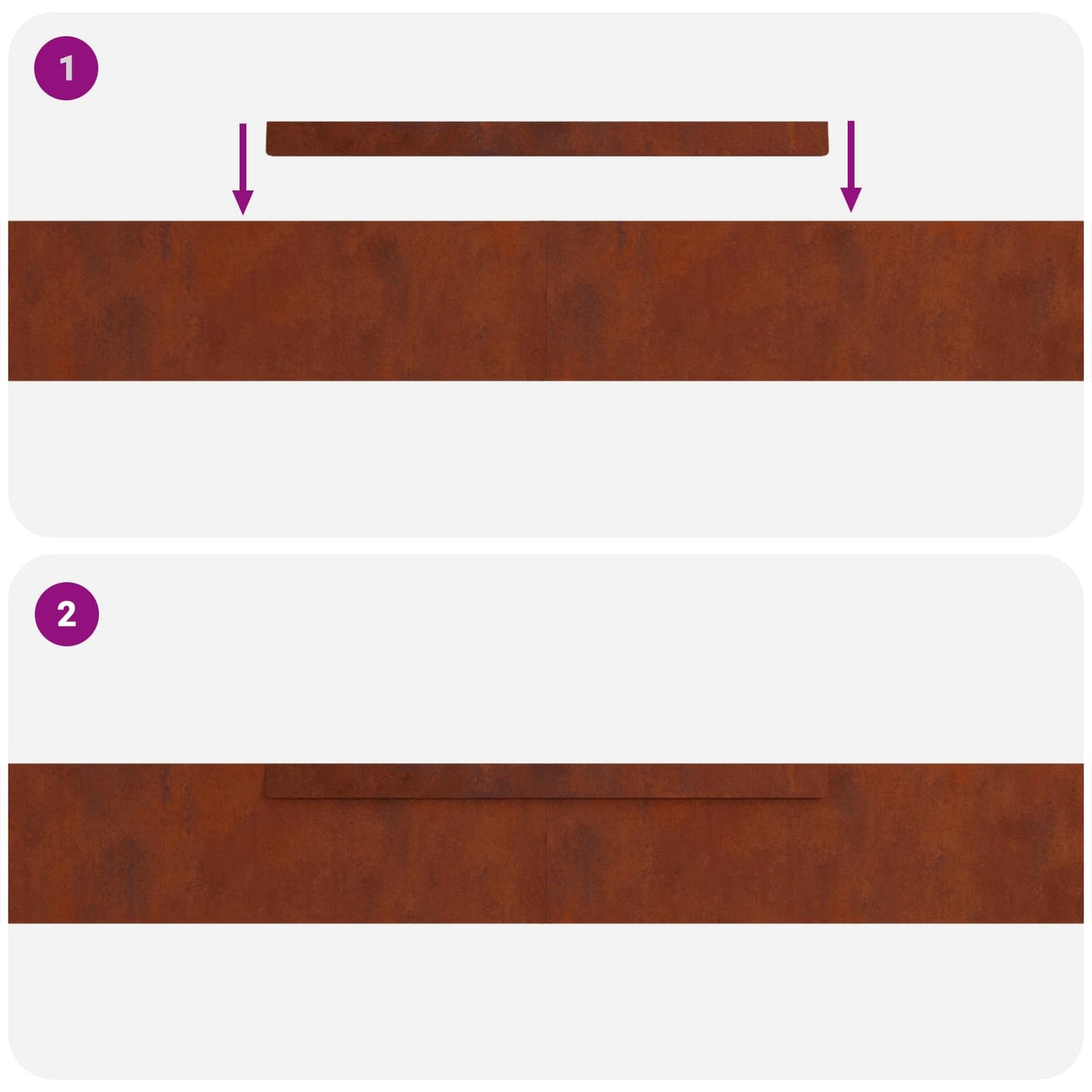 Lawn Edging 4 pcs 450 x 10 cm Weathering Steel Rusty
