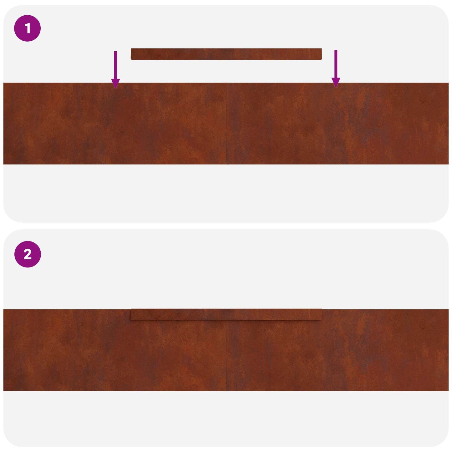 Lawn Edging 4 pcs 450 x 15 cm Weathering Steel Rusty