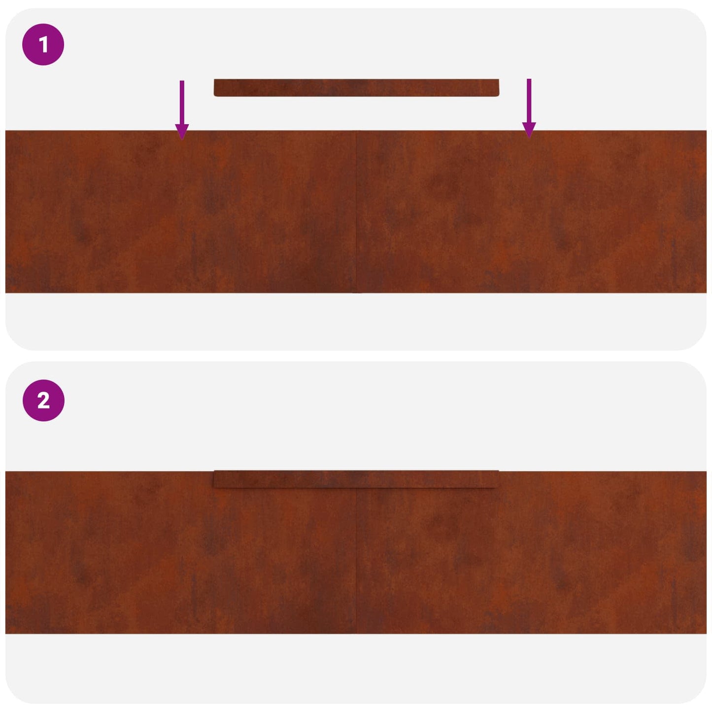 Lawn Edging 4 pcs 450 x 20 cm Weathering Steel Rusty