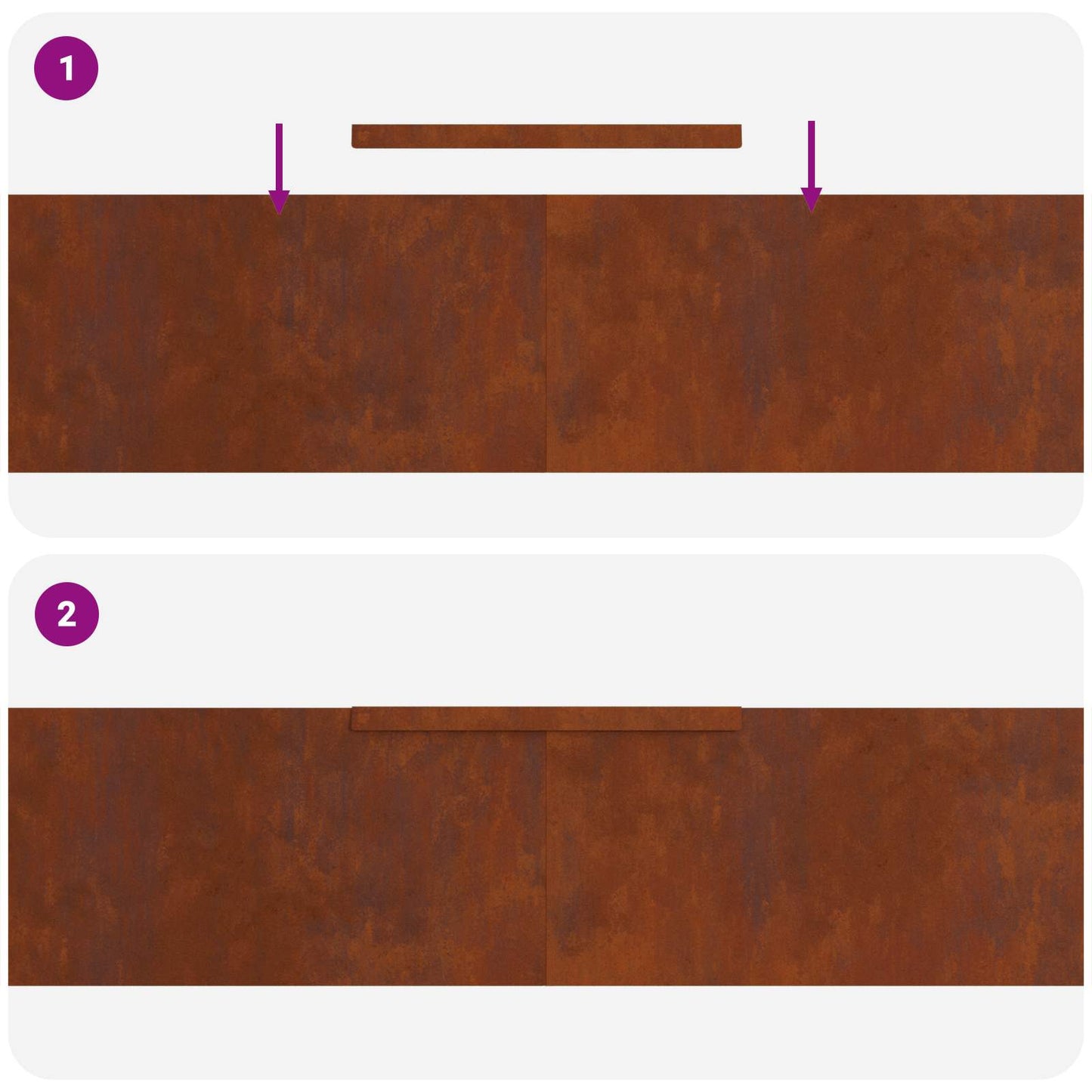 Lawn Edging 4 pcs 450 x 25 cm Weathering Steel Rusty