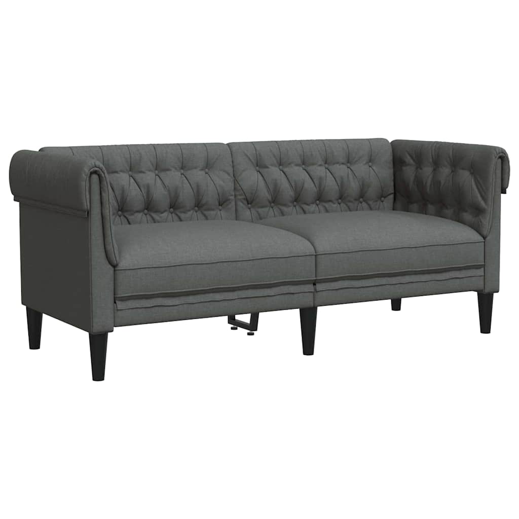 Chesterfield Sofa Other Dark grey 182.5 x 74.5 x 74.5 cm Fabric