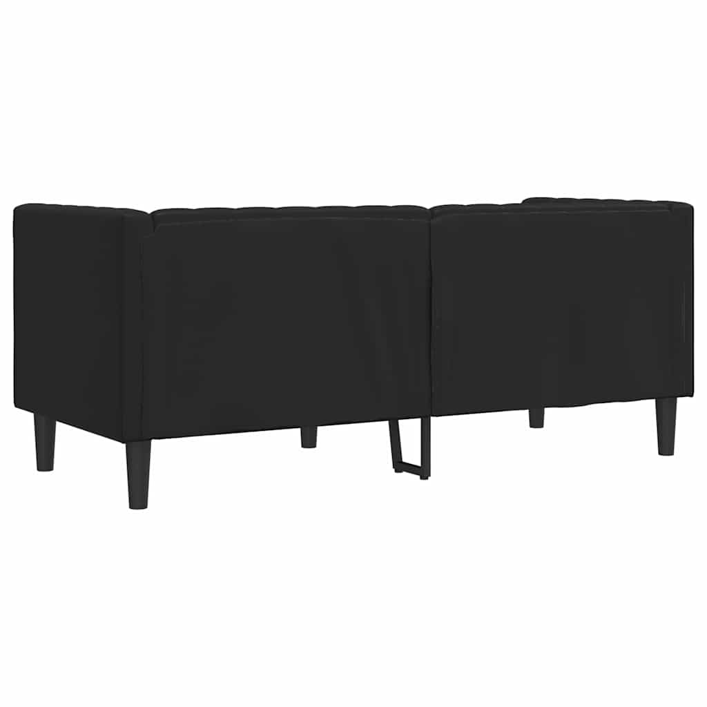 Chesterfield Sofa Black 174 x 74.5 x 70.5 cm Faux leather
