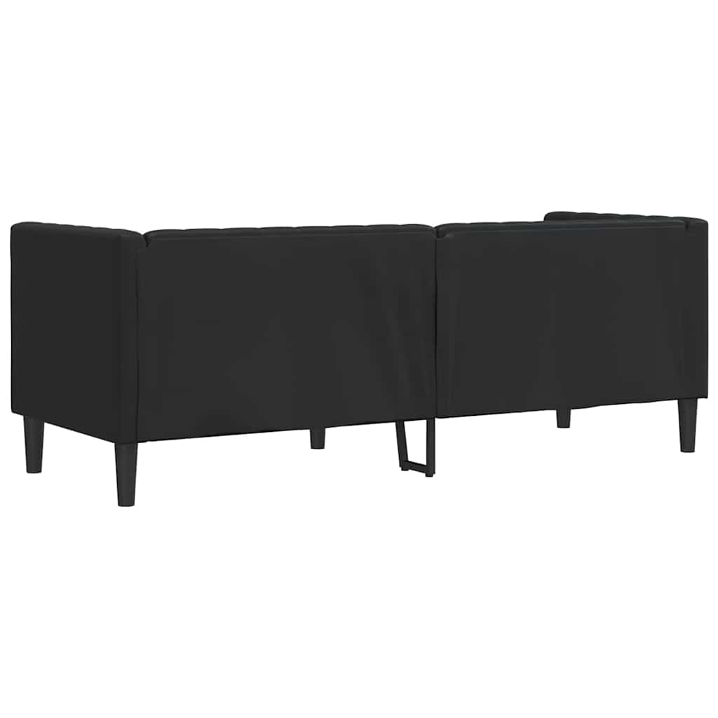 Chesterfield Sofa Black 194 x 74.5 x 70.5 cm Faux leather