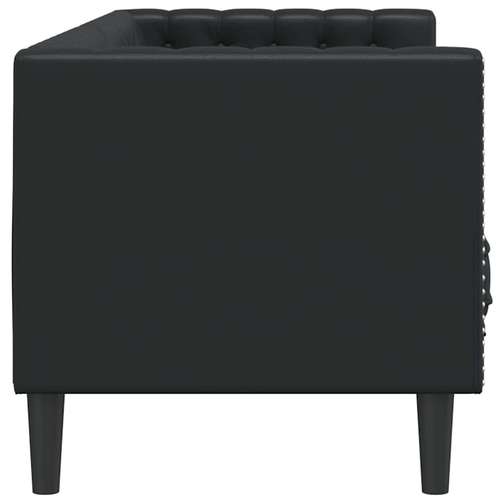 Chesterfield Sofa Black 194 x 74.5 x 70.5 cm Faux leather