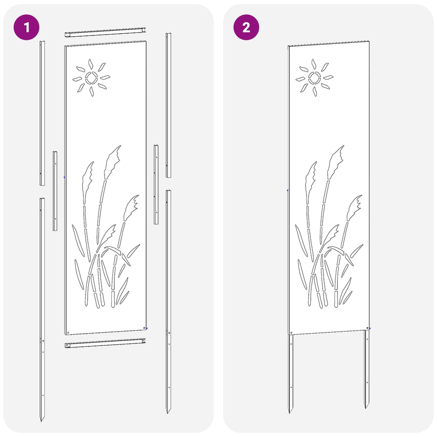 Garden Privacy Screen Black 32 x 140 cm Cold-rolled steel