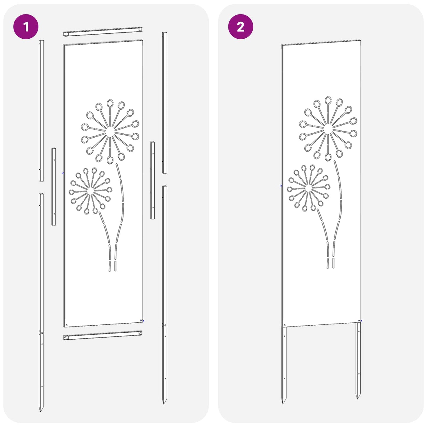 Garden Privacy Screen Silver 32 x 140 cm Galvanised steel
