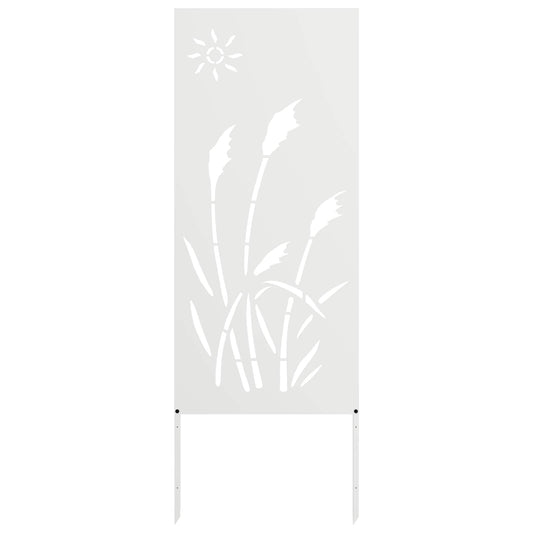 Garden Privacy Screen White 50 x 140 cm Cold-rolled steel