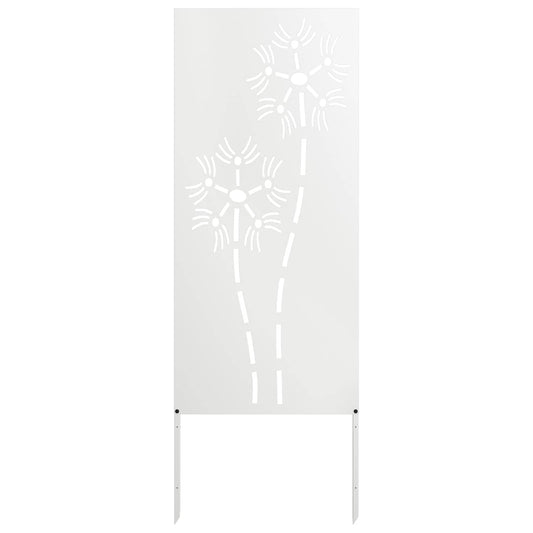 Garden Privacy Screen White 50 x 140 cm Cold-rolled steel