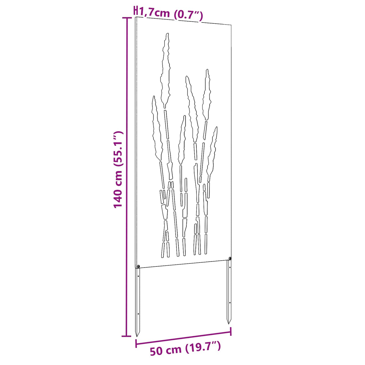 Garden Privacy Screen Anthracite 50 x 140 cm Cold-rolled steel