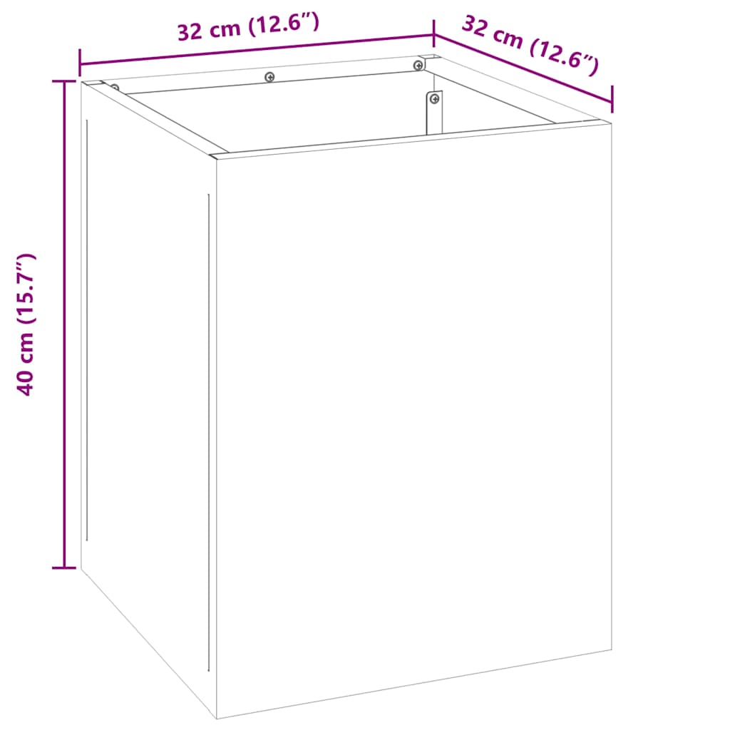 Garden Planter Olive Green 32 x 32 x 40 cm Cold-rolled Steel
