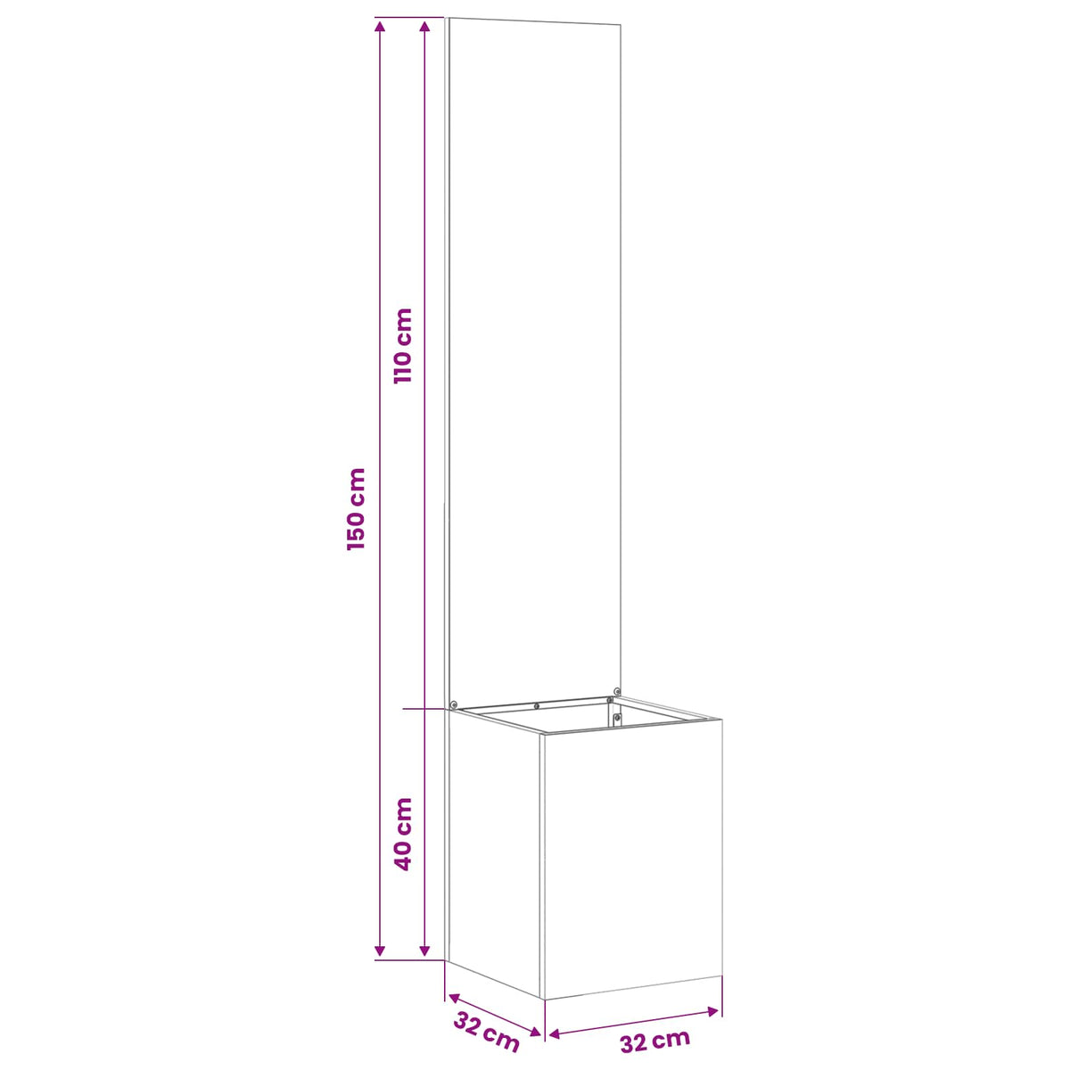 Garden Privacy Screen Sliver 32 x 32 x 150 cm Stainless steel