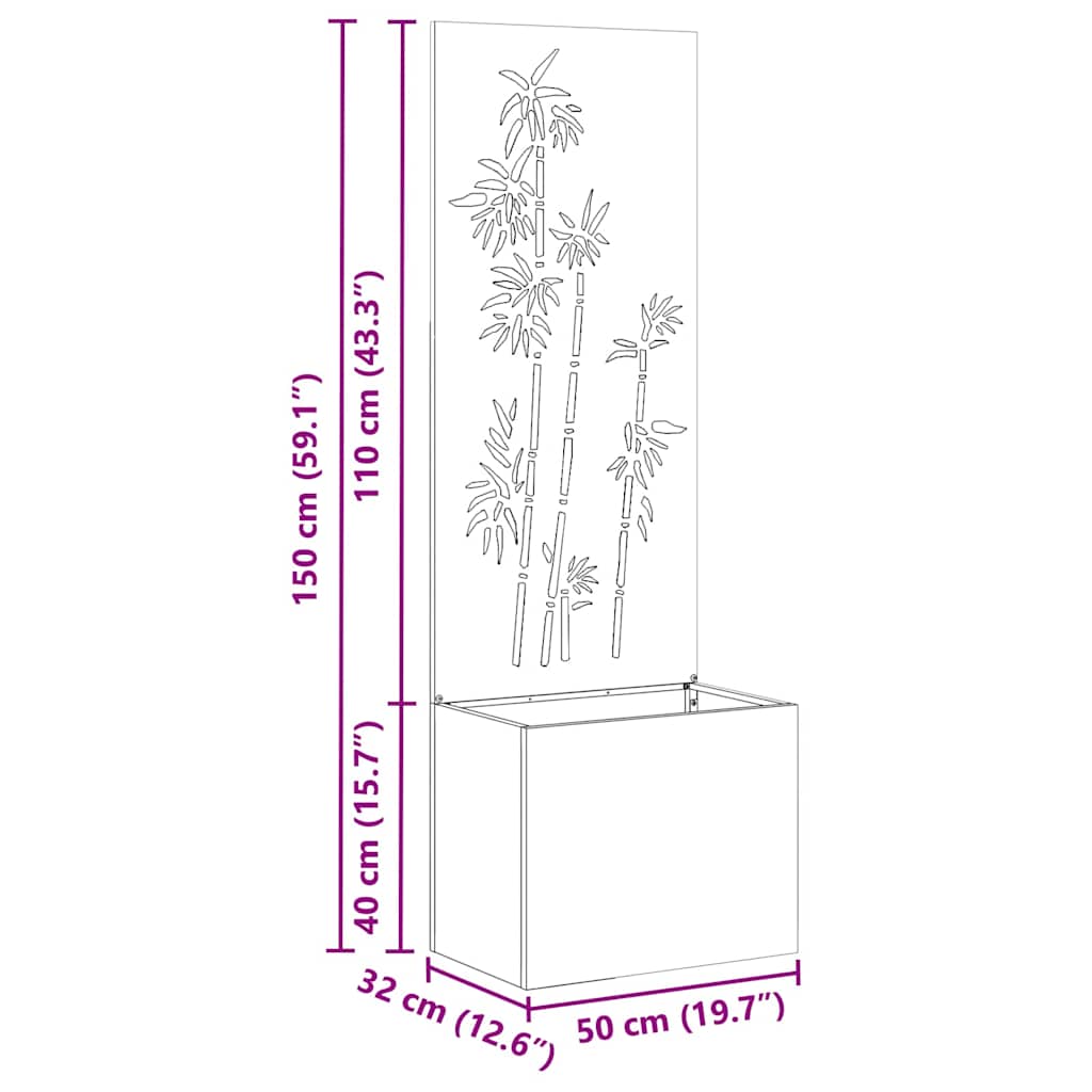 Garden Privacy Screen Sliver 50 x 32 x 150 cm Stainless steel