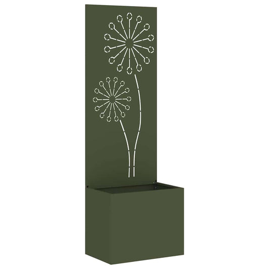 Garden Privacy Screen Fretwork Olive green 50 x 32 x 150 cm