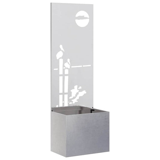 Garden Privacy Screen Sliver 50 x 32 x 150 cm Stainless steel