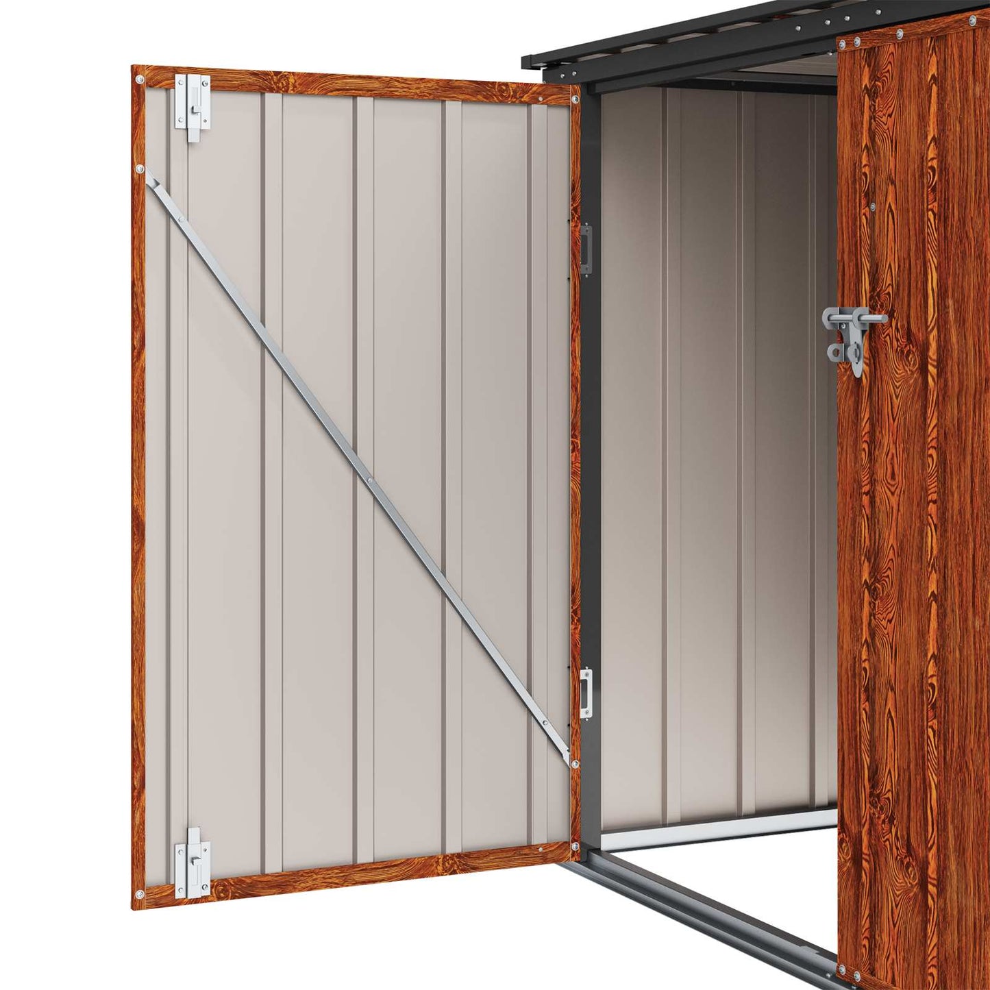 Garden Storage Box Brown 151.5 x 82 x 110.5 cm Steel