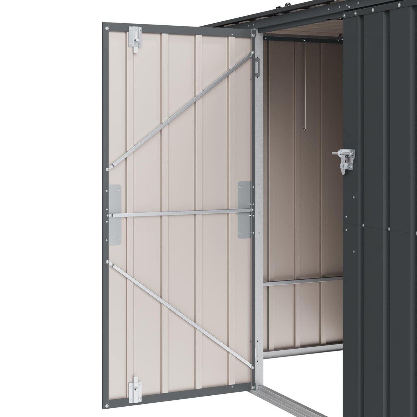 Garden Storage Box Black 214 x 82 x 132 cm Steel