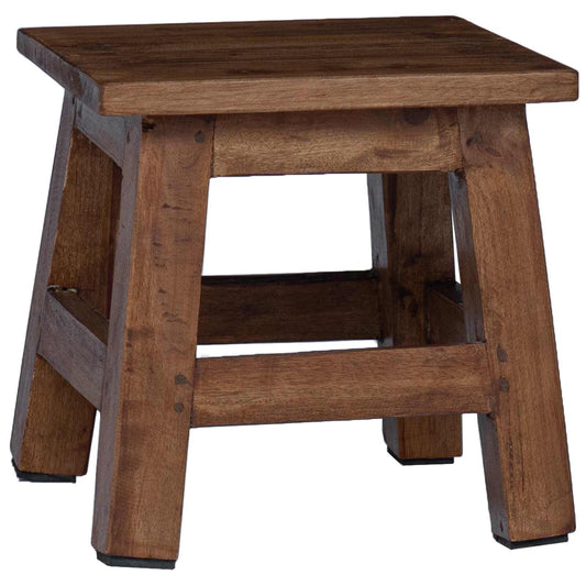 Stool Natural 26 x 26 x 26 cm Mahogany Wood