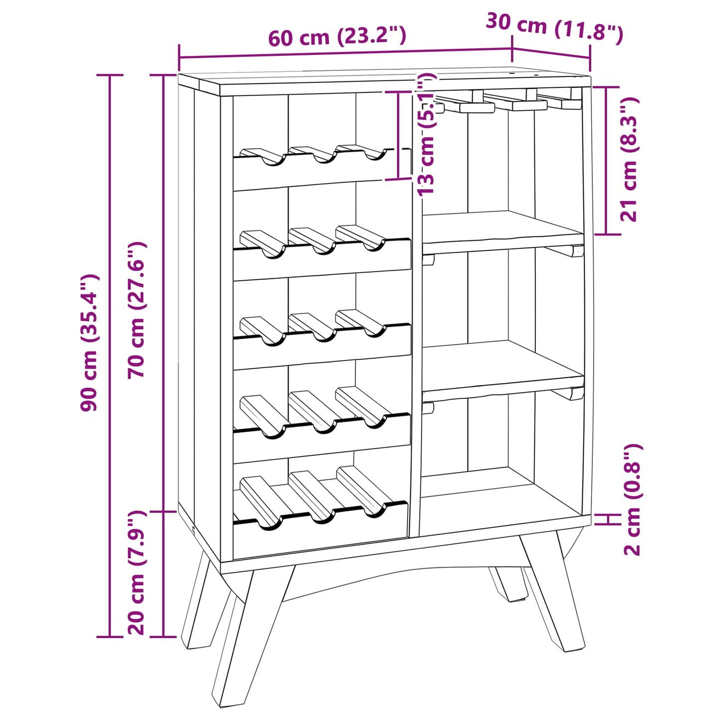 Rack Brown 60 x 30 x 90 cm Solid Reclaim Wood