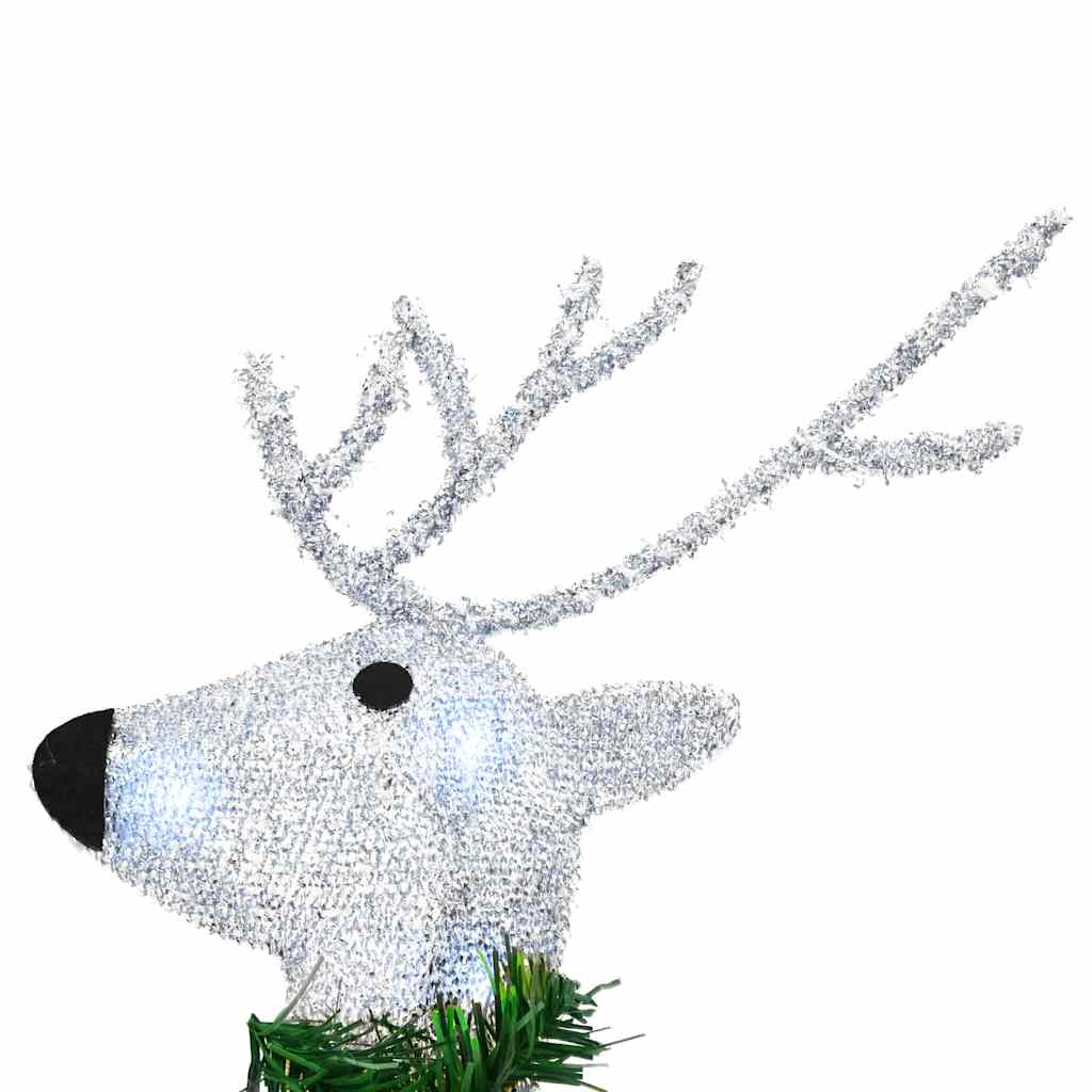 LED Reindeers 7 pcs Silver 43 x 18 x 66 cm Fabric