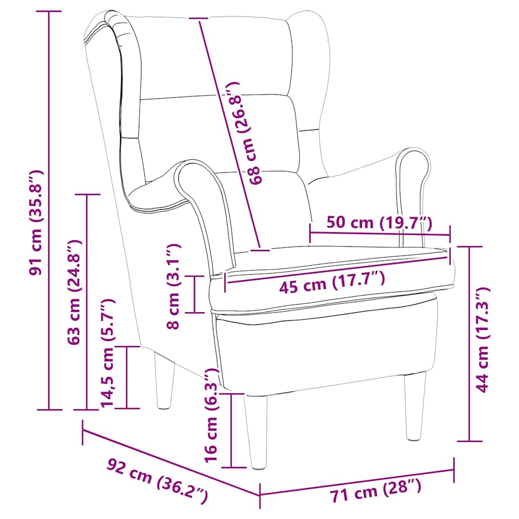 Armchair Light Grey Velvet