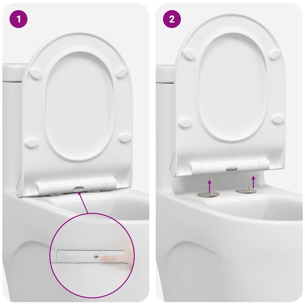 Toilet Seat Adjustable White 50 x 36.5 x 5 cm Polypropylene