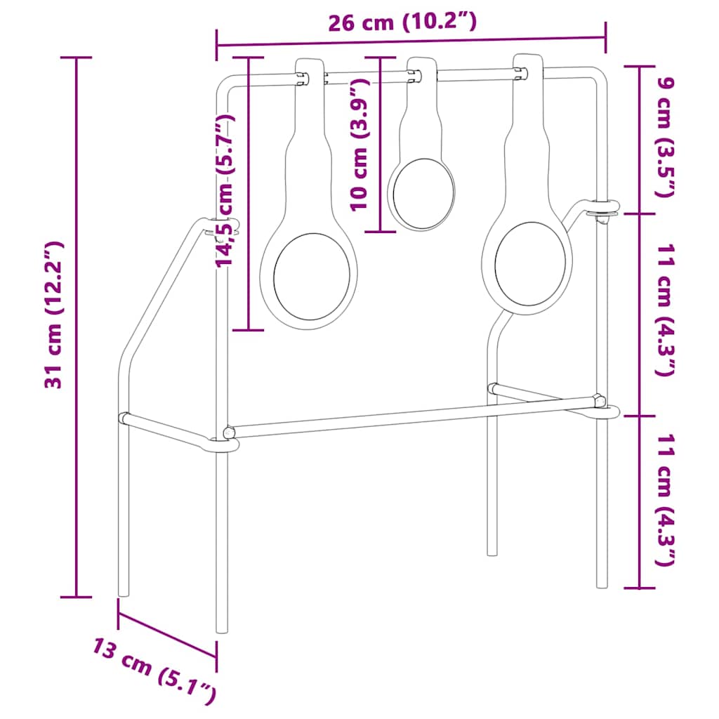 Resetting Target Black 26 x 13 x 31 cm Steel