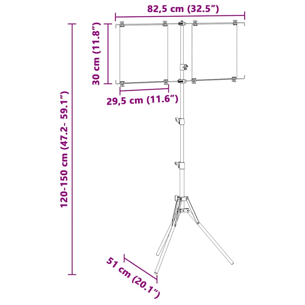 Target Stand Folding Black and White 82.5 x 51 x 150 cm Metal