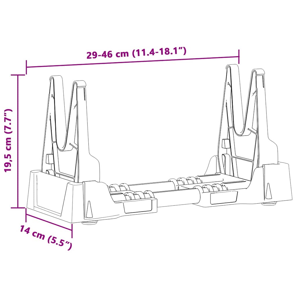 Shooting Rest Adjustable Grey 46 x 14 x 19.5 cm Plastic