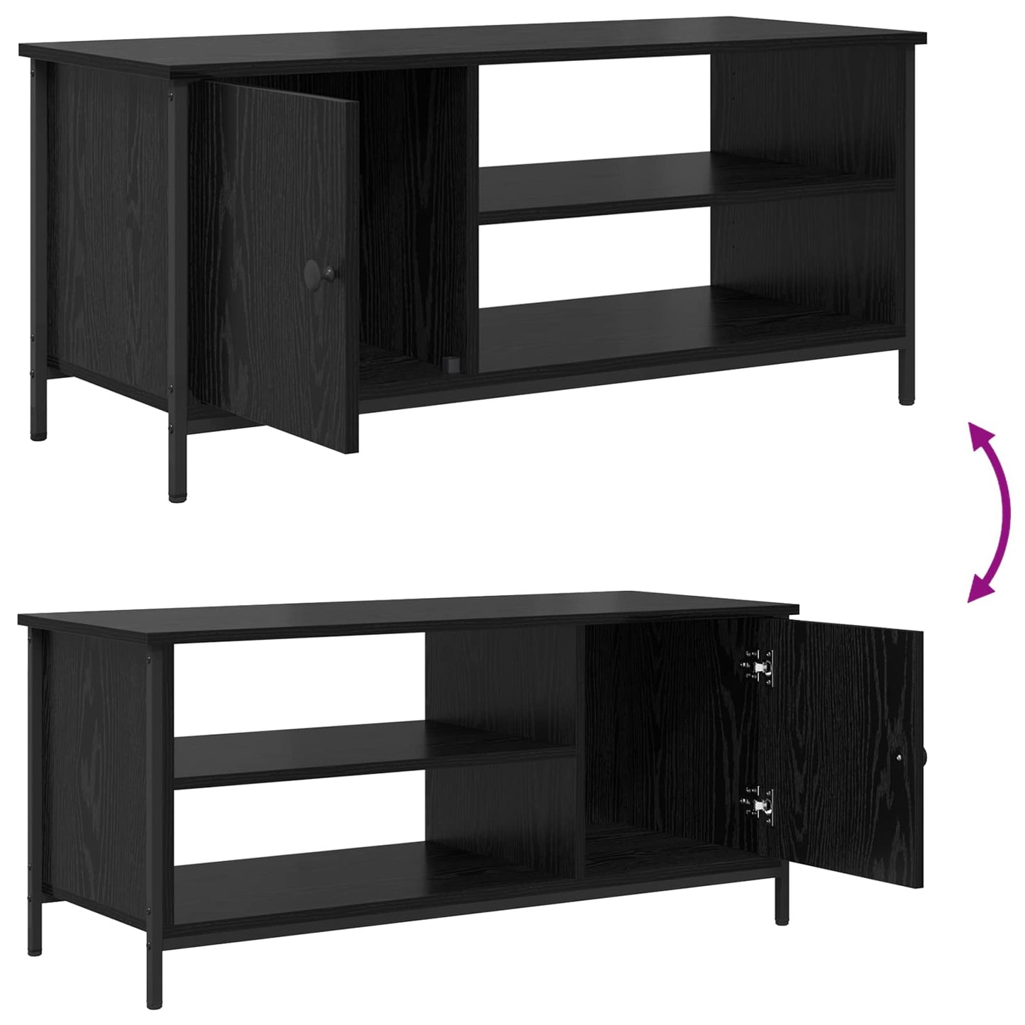 TV Cabinet 100 x 40 x 45 cm Black Oak Engineered Wood