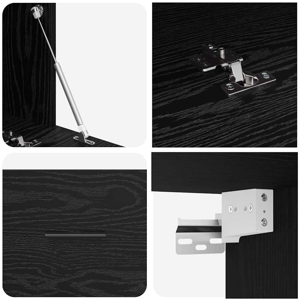 Wall Cabinet Black oak 100 x 36.5 x 35 cm Engineered wood