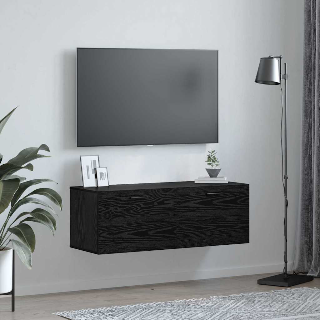 Wall Cabinet Black oak 100 x 36.5 x 35 cm Engineered wood