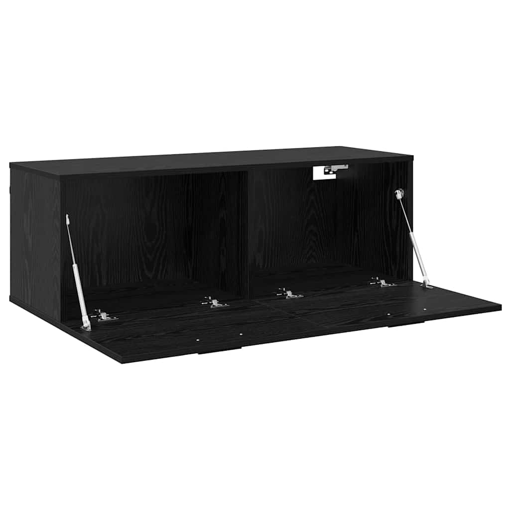 Wall Cabinet Black oak 100 x 36.5 x 35 cm Engineered wood