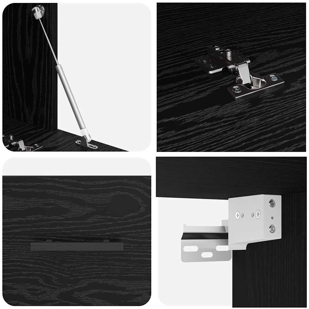 Wall Cabinet Black oak 100 x 36.5 x 35 cm Engineered wood