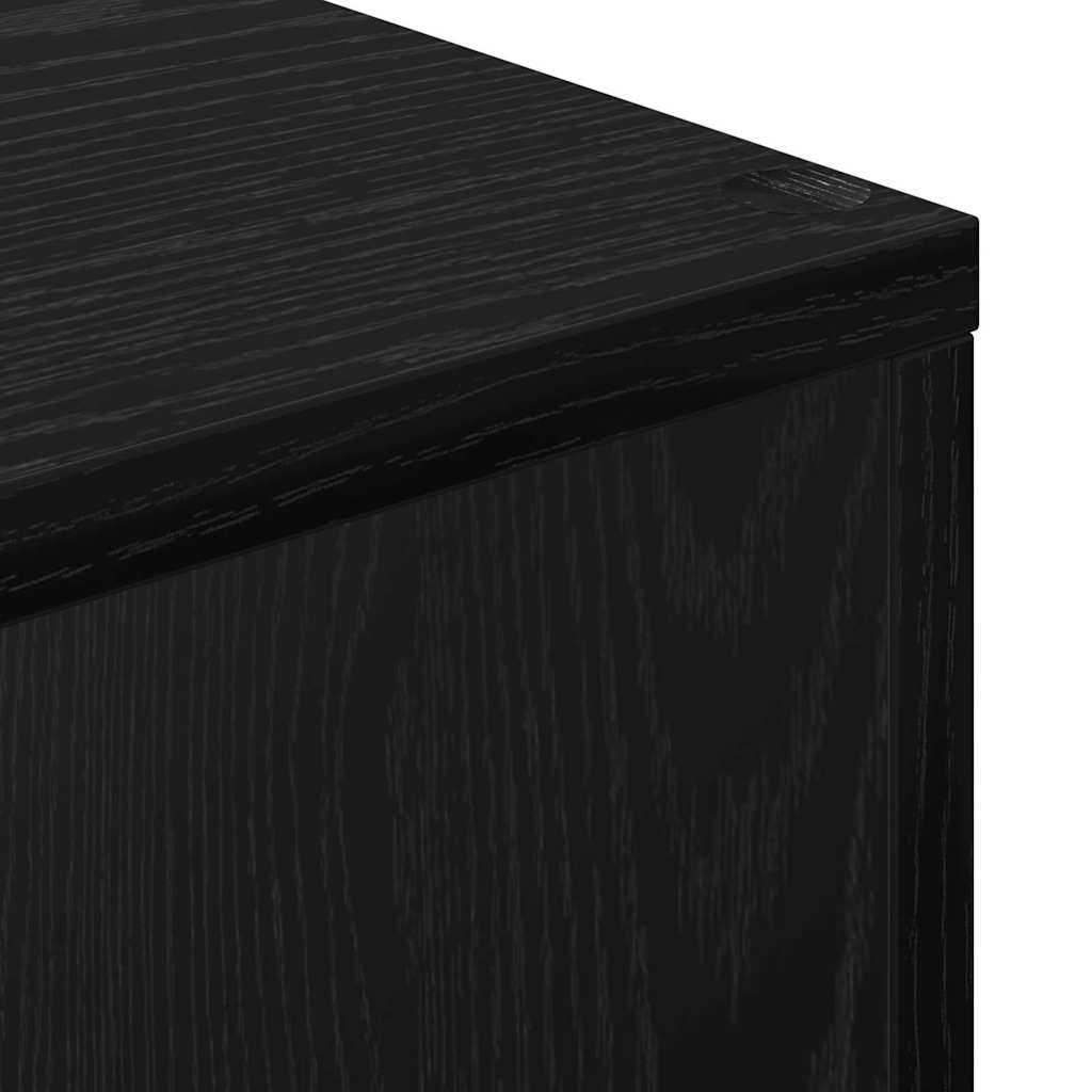 Bookcase Black oak 63 x 20 x 90 cm Engineered wood