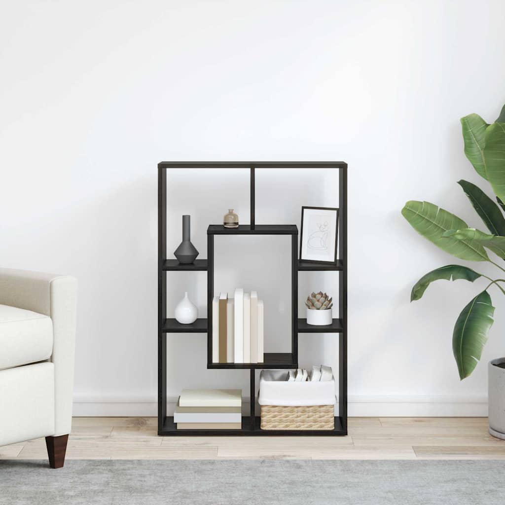 Bookcase Black oak 63 x 20 x 90 cm Engineered wood