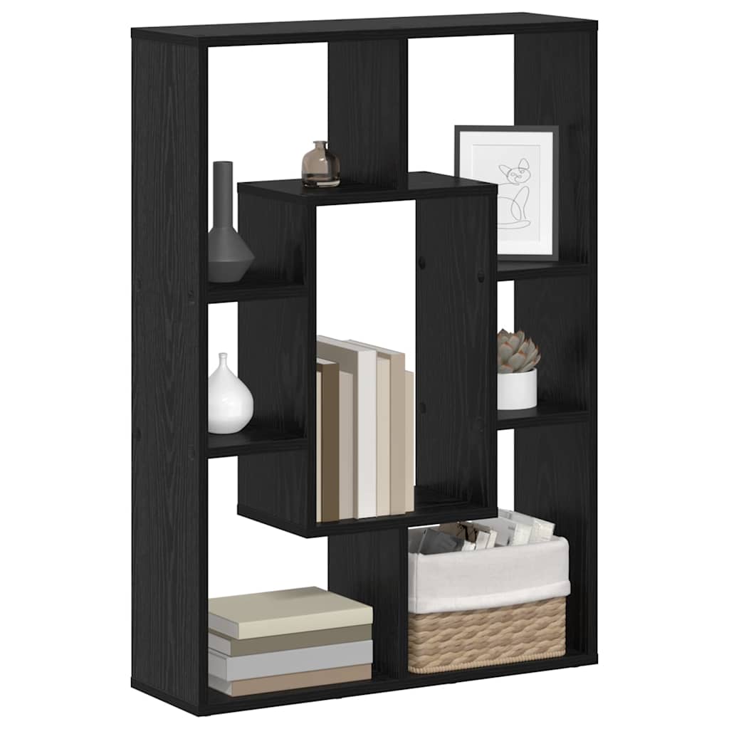 Bookcase Black oak 63 x 20 x 90 cm Engineered wood