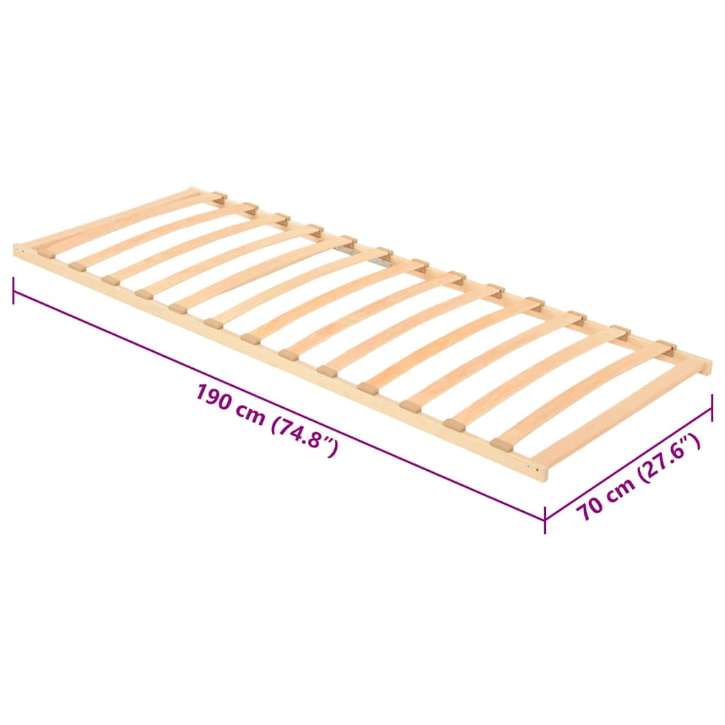 Slatted Bed Base Brown 70 x 190 cm Solid Beech Wood