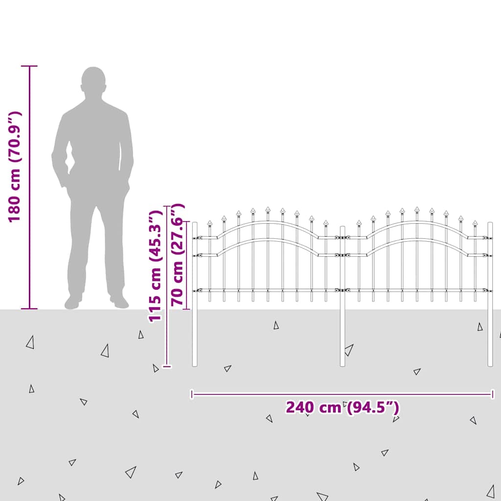 Garden Fence WOERDEN 240 x 115 cm Powder-coated steel White