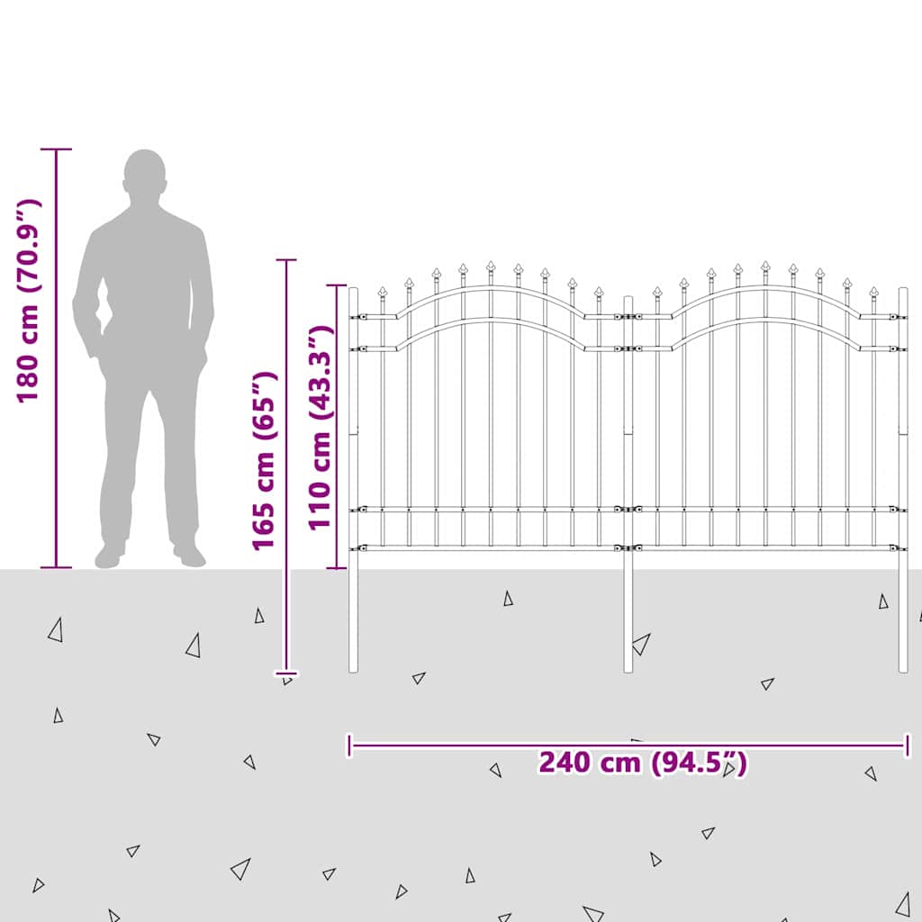 Garden Fence WOERDEN 240 x 165 cm Powder-coated steel White