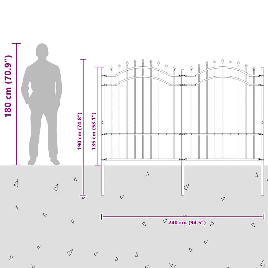 Garden Fence WOERDEN 240 x 190 cm Powder-coated steel White
