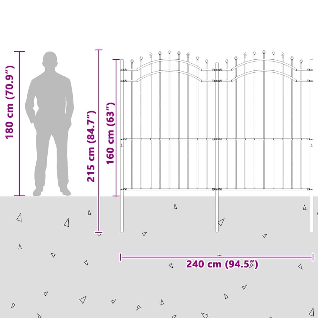 Garden Fence WOERDEN 240 x 215 cm Powder-coated steel White