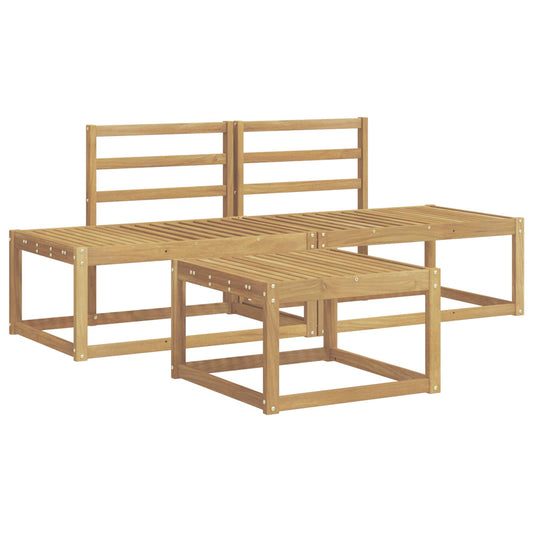 Outdoor Sofa Set 3 pcs White Solid Acacia Wood