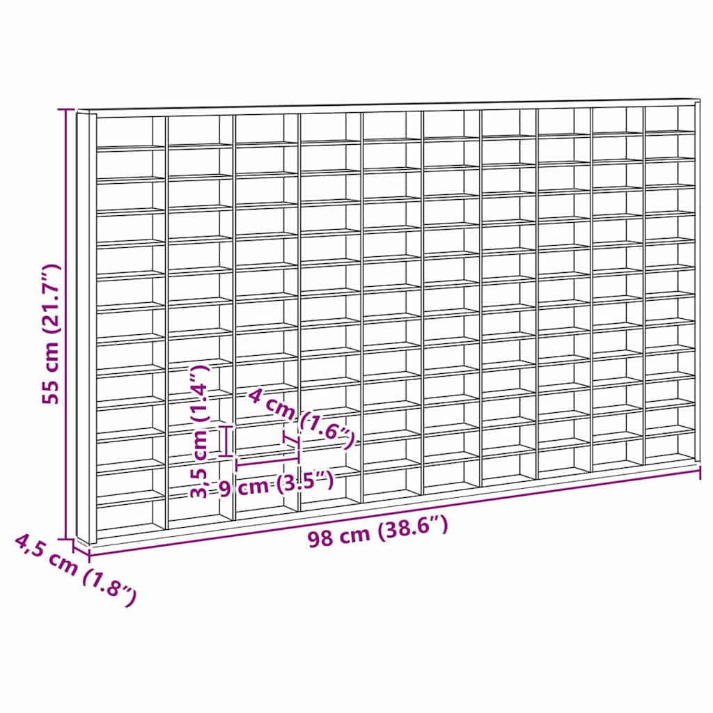 Wall Display Case Wall-Mounted Beige 98 x 4.5 x 55 cm