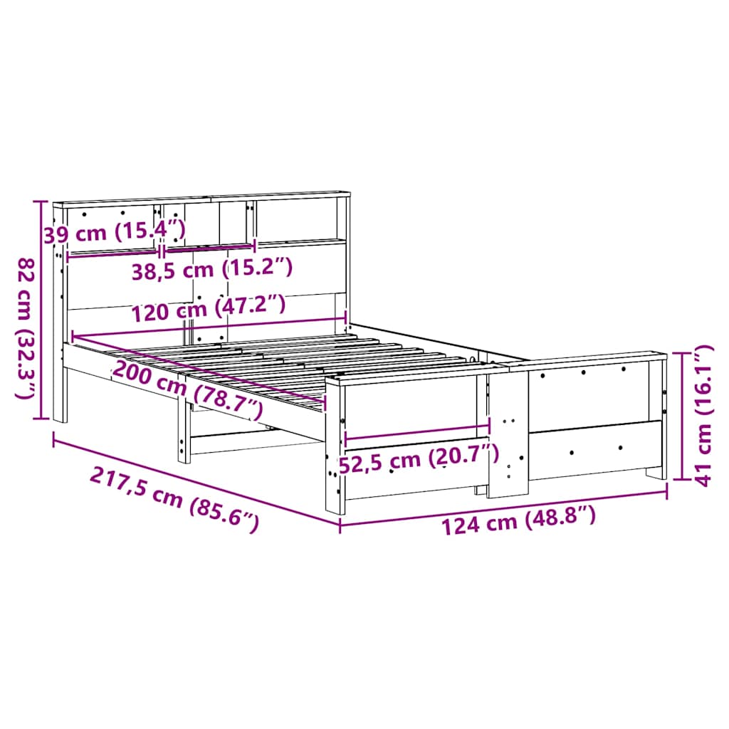Bed Frame with Headboard Brown 120 x 200 cm Engineered Wood