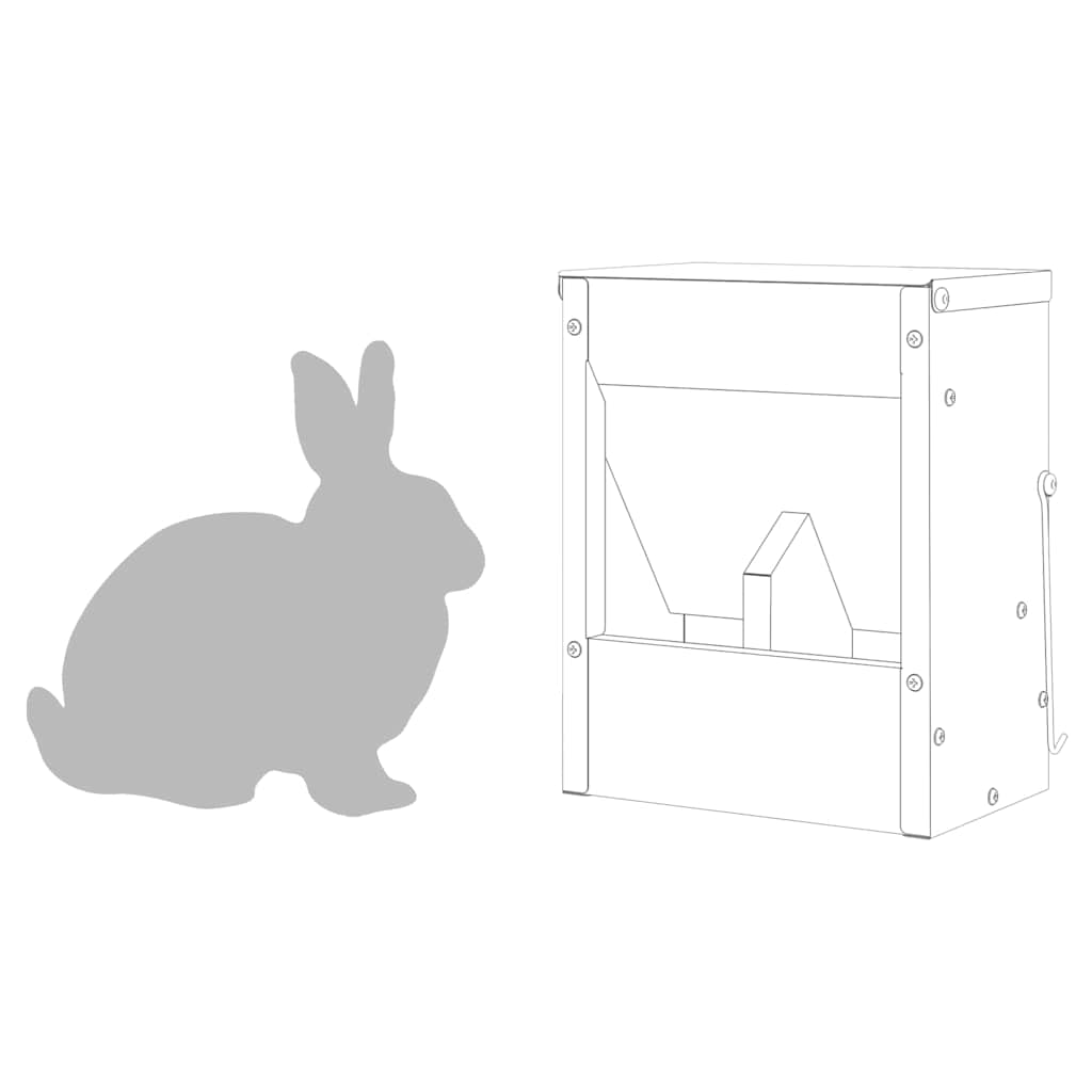 Rabbit Feeder Black 20 x 12.5 x 25 cm 3 kg Cold-Rolled Steel